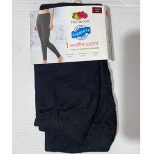Fruit of the Loom EverSoft Women's Waffle Pants Size Small Black NEW!